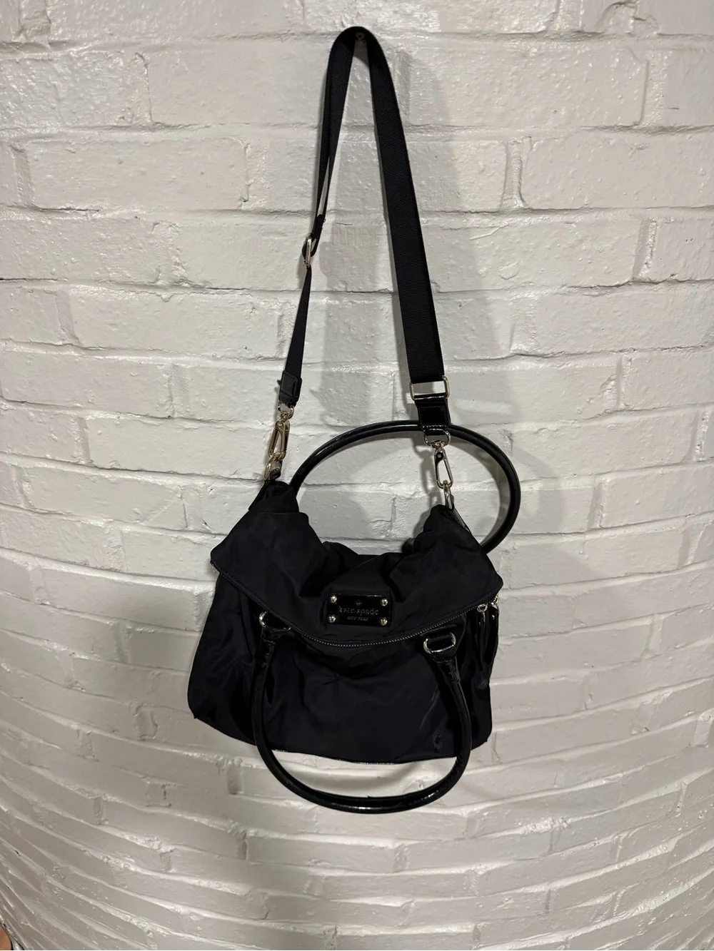 Kate Spade New York Black Nylon Leslie Satchel Bag